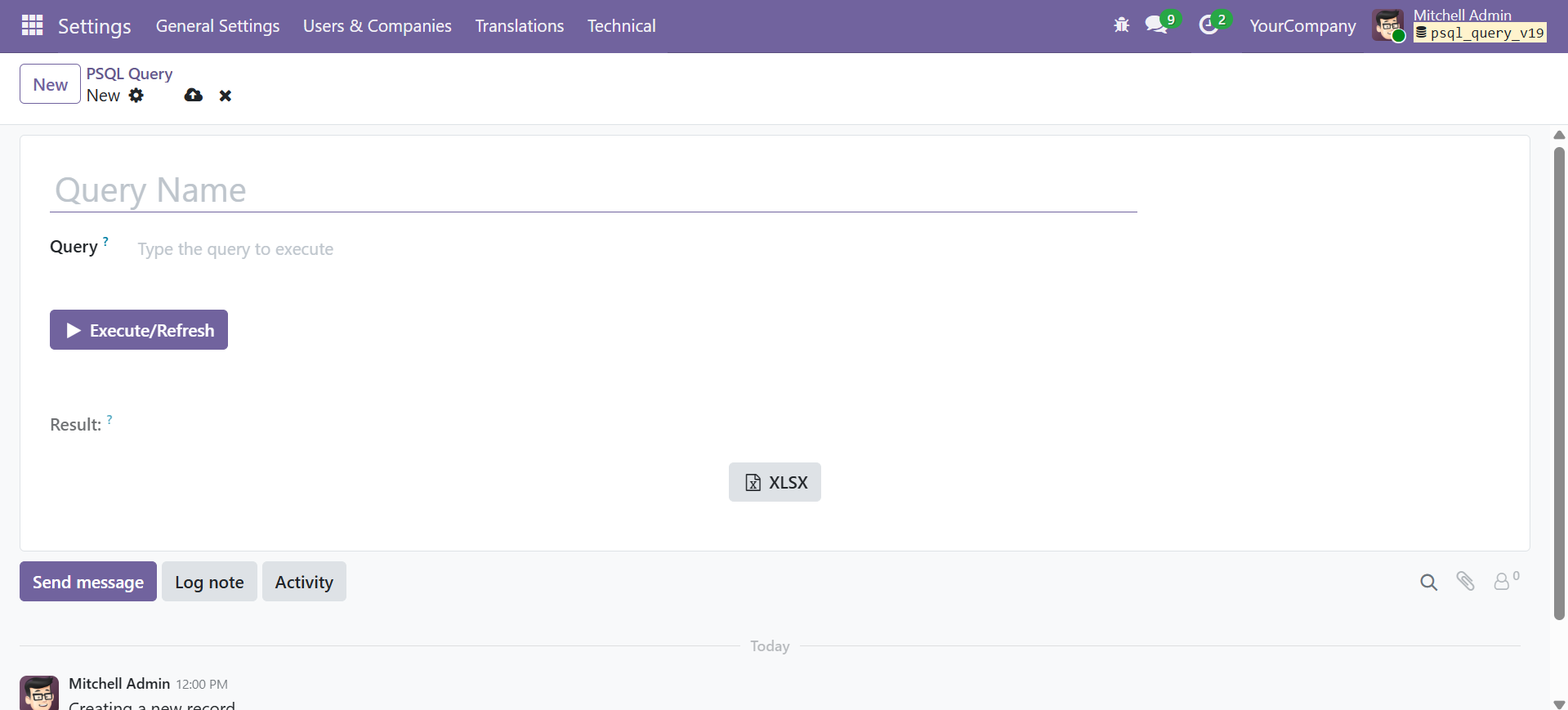 Odoo PSQL Query Execute