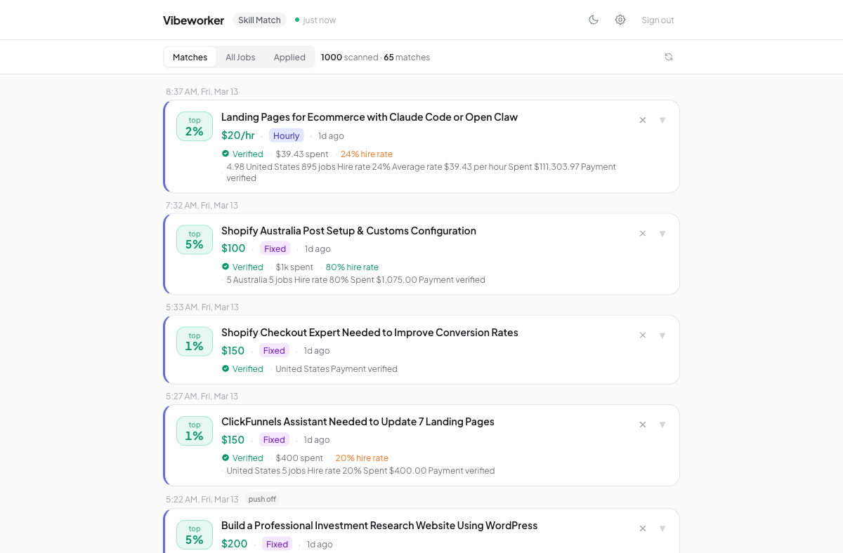 Vibeworker screenshot