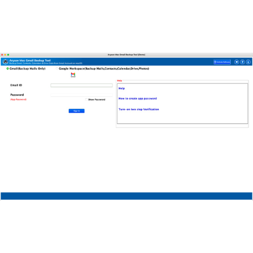 Aryson Mac Gmail Backup Tool