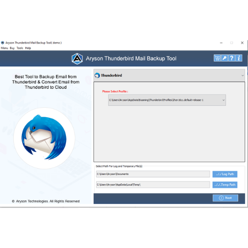 Aryson Thunderbird Backup Tool