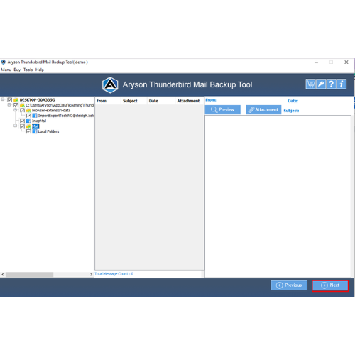 Aryson Thunderbird Backup Tool