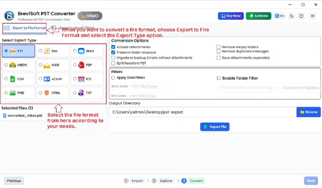 BreviSoft PST File Converter Tool