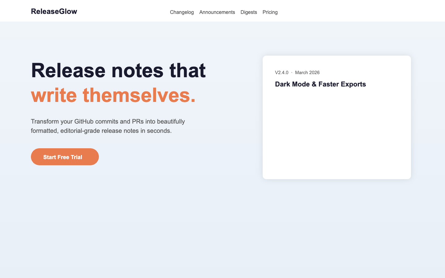 ReleaseGlow screenshot