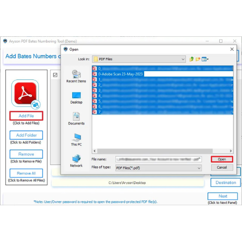 Aryson PDF Bates Numbering Tool