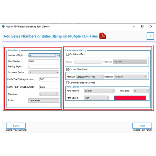 Aryson PDF Bates Numbering Tool