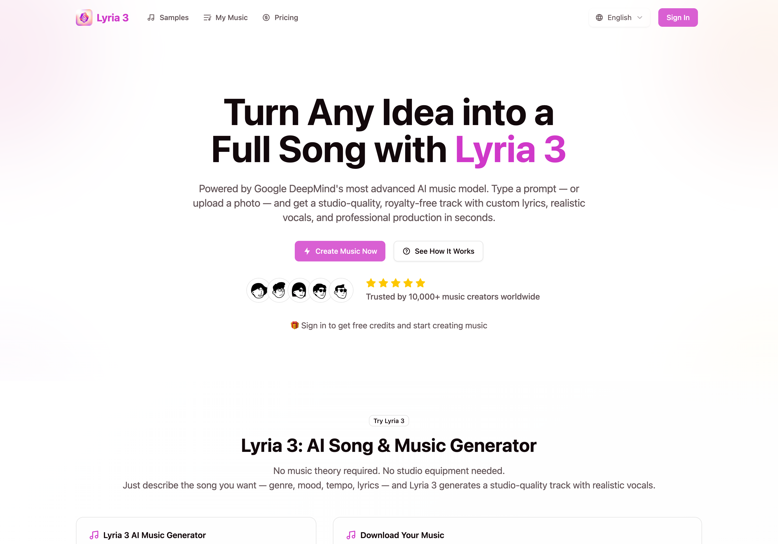 Lyria 3 Pro- AI Song & Music Generator screenshot
