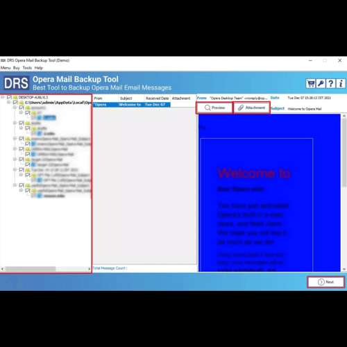DRS Softech Opera Mail Backup Tool