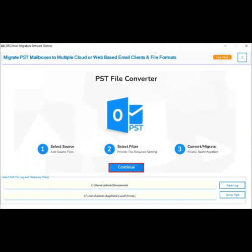 DRS Softech Email Migration Tool