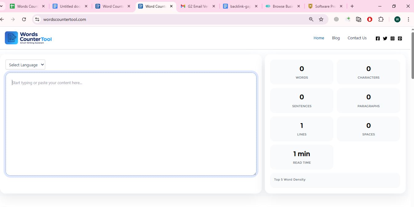 Words Counter Tool screenshot