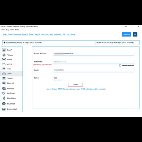 DRS Softech Zoho to Office 365 Migration Tool