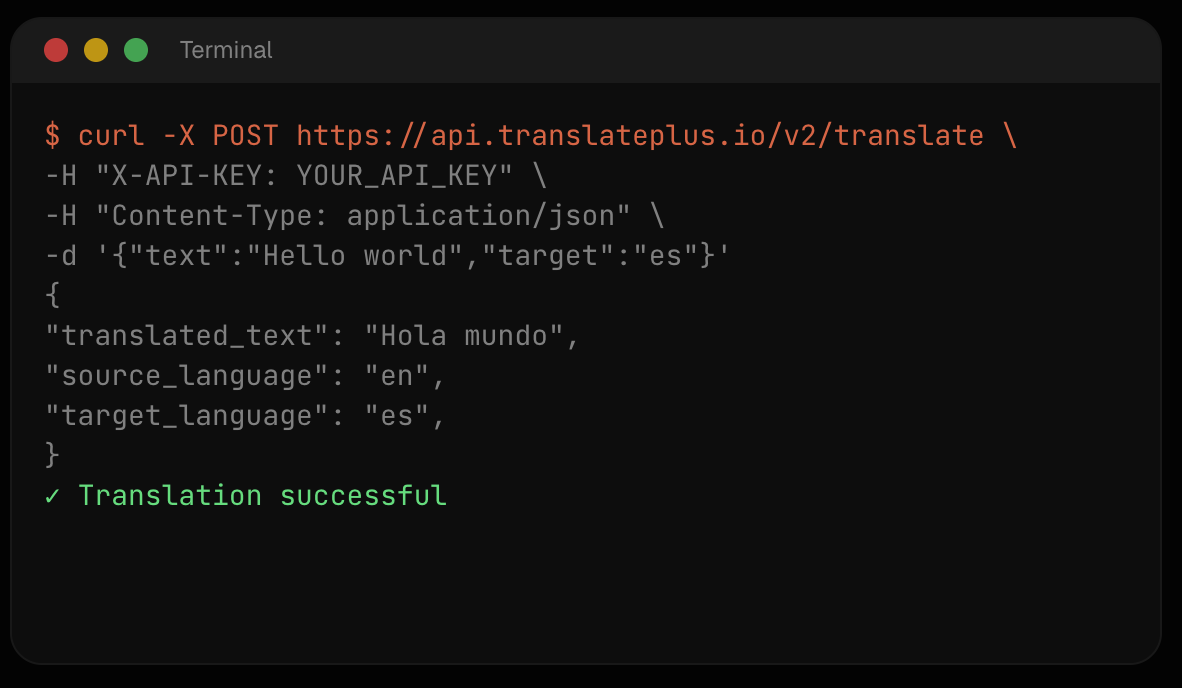 TranslatePlus - Real Time Translation API