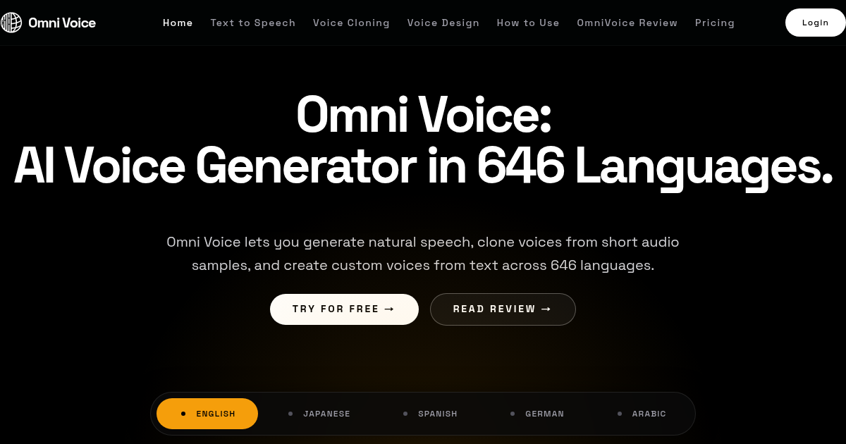 Omni Voice AI Voice Generator Interface