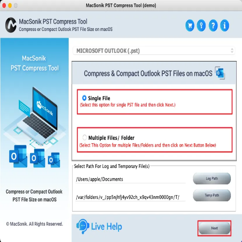 MacSonik PST Compress Tool
