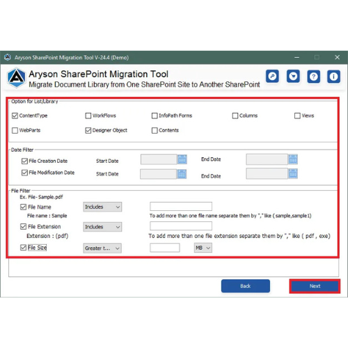 Aryson SharePoint Migration Tool