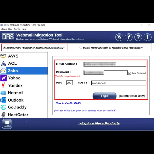 DRS Softech Webmail Backup Software