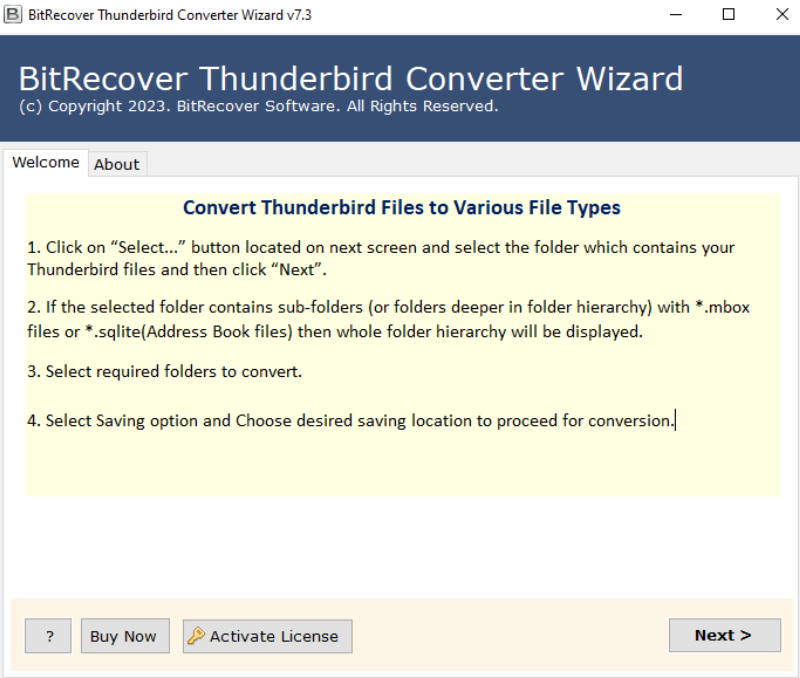 BitRecover Thunderbird Converter Wizard