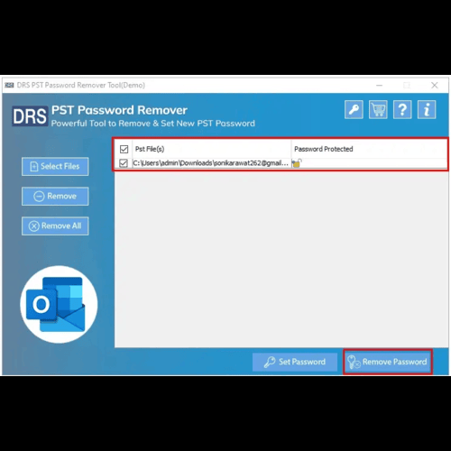 DRS Softech PST File Password Remover