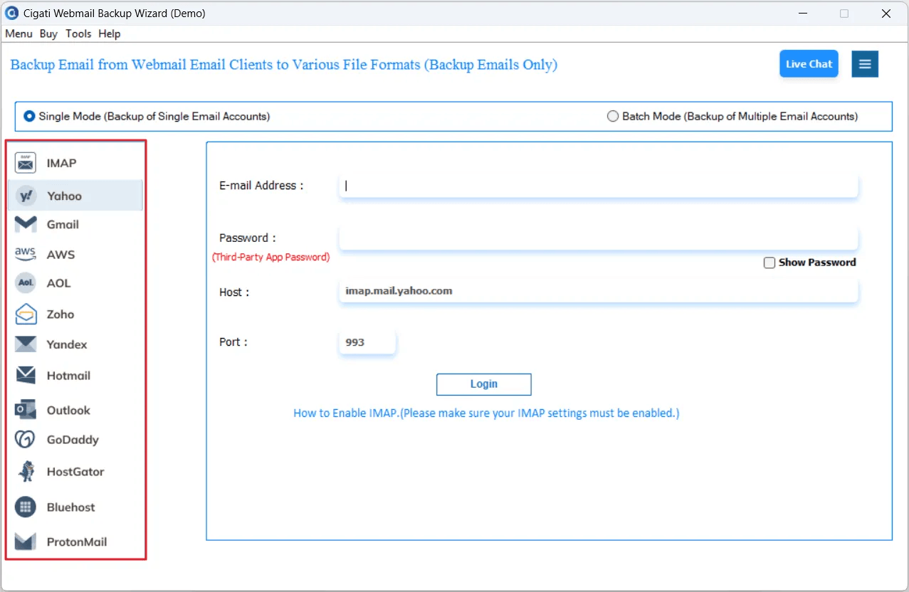 Cigati AOL Backup Tool