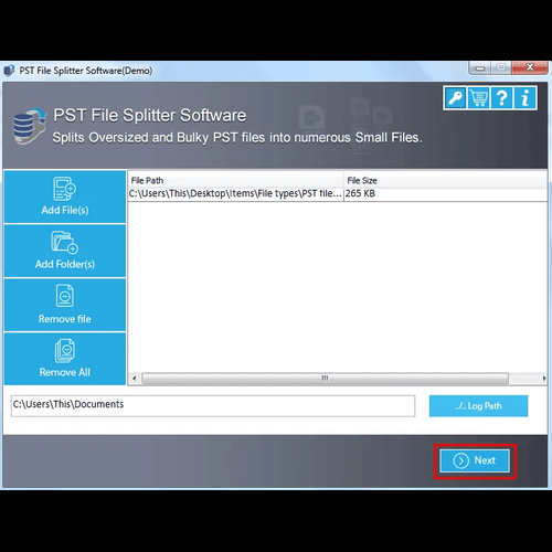 DRS Softech Outlook PST Splitter Tool