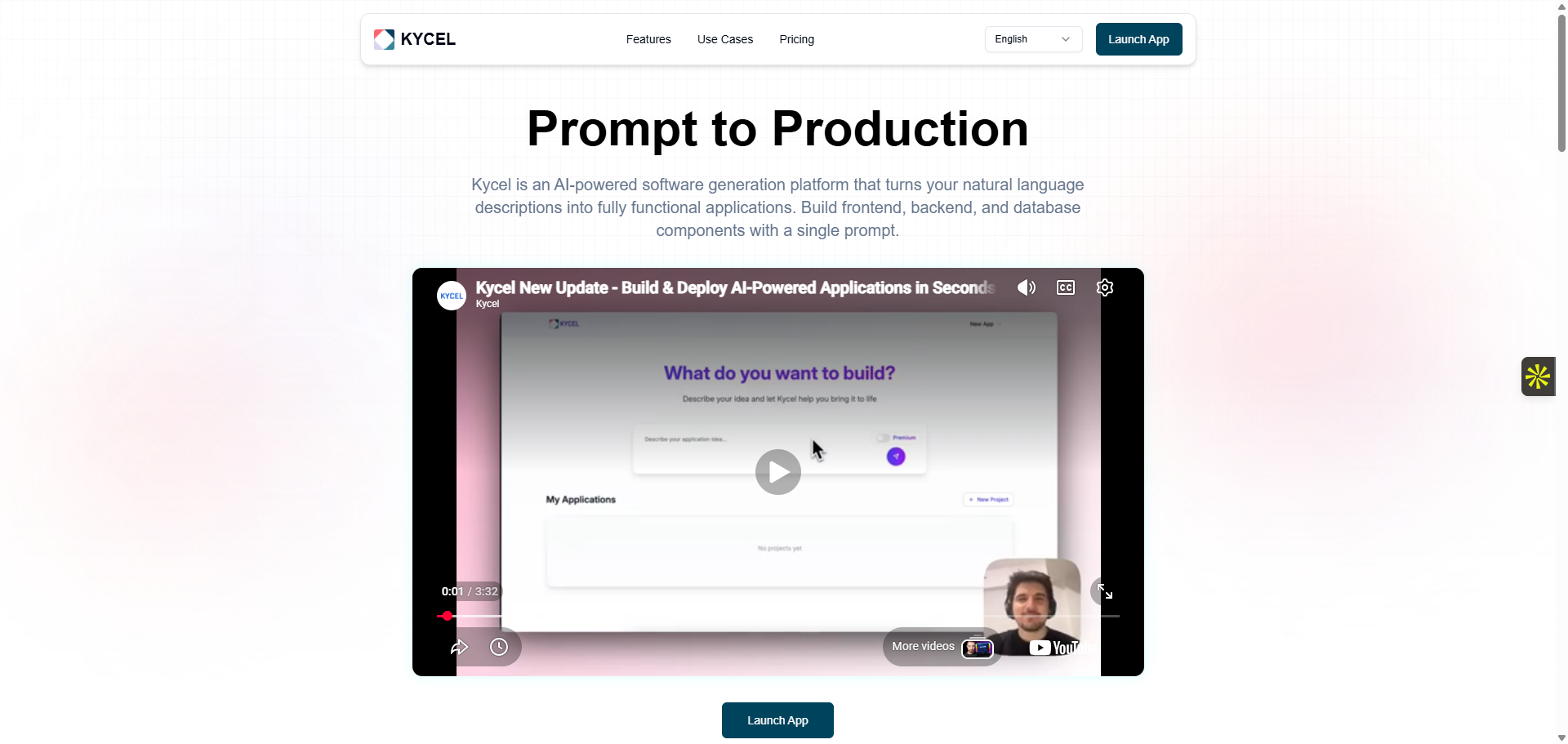 Kycel is an AI-powered software generation platform that turns your natural language descriptions into fully functional applications.