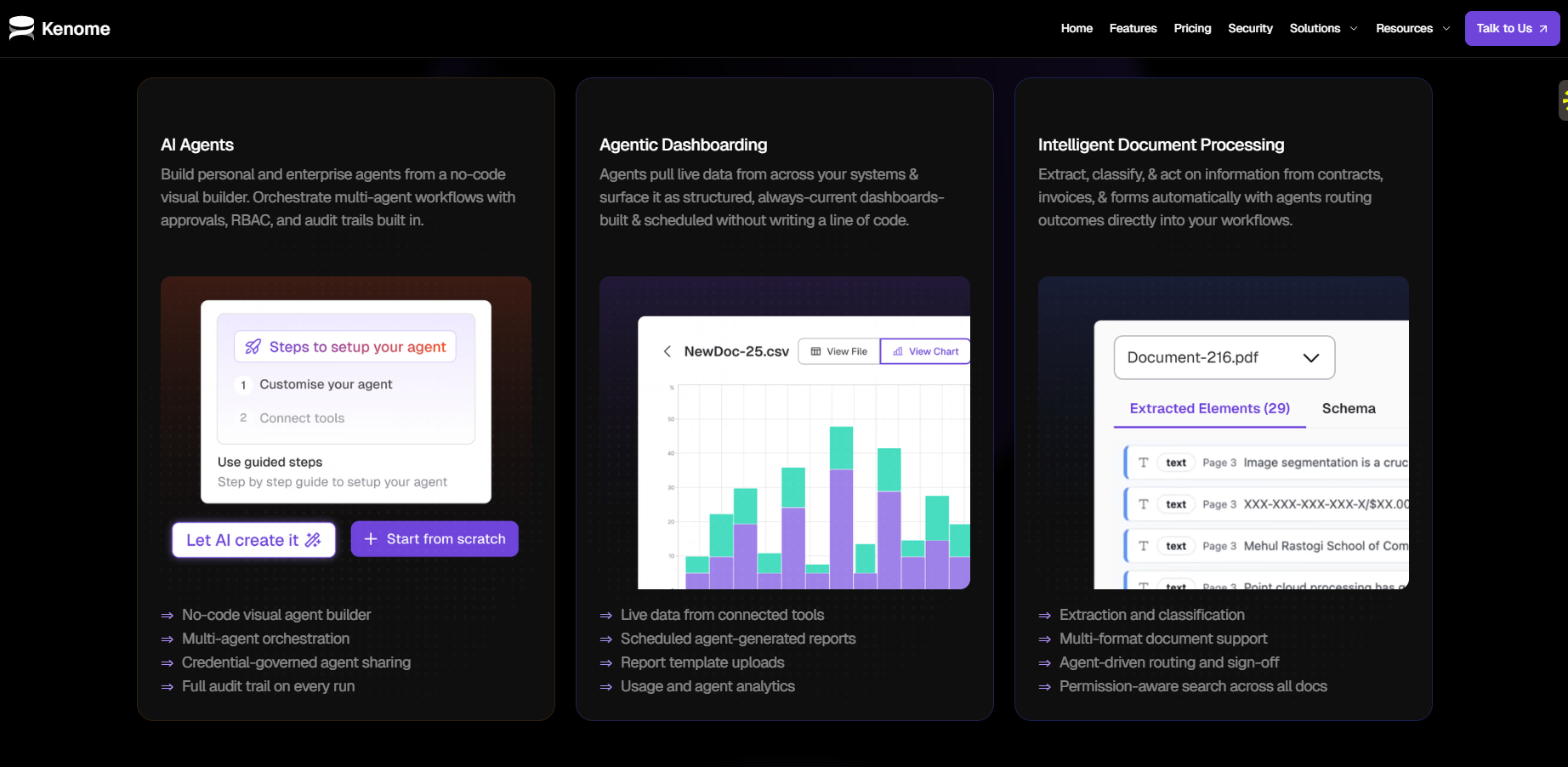 Kenome is an Agentic AI platform that enables enterprises to build AI agents without code and scale them to build solutions across different use cases