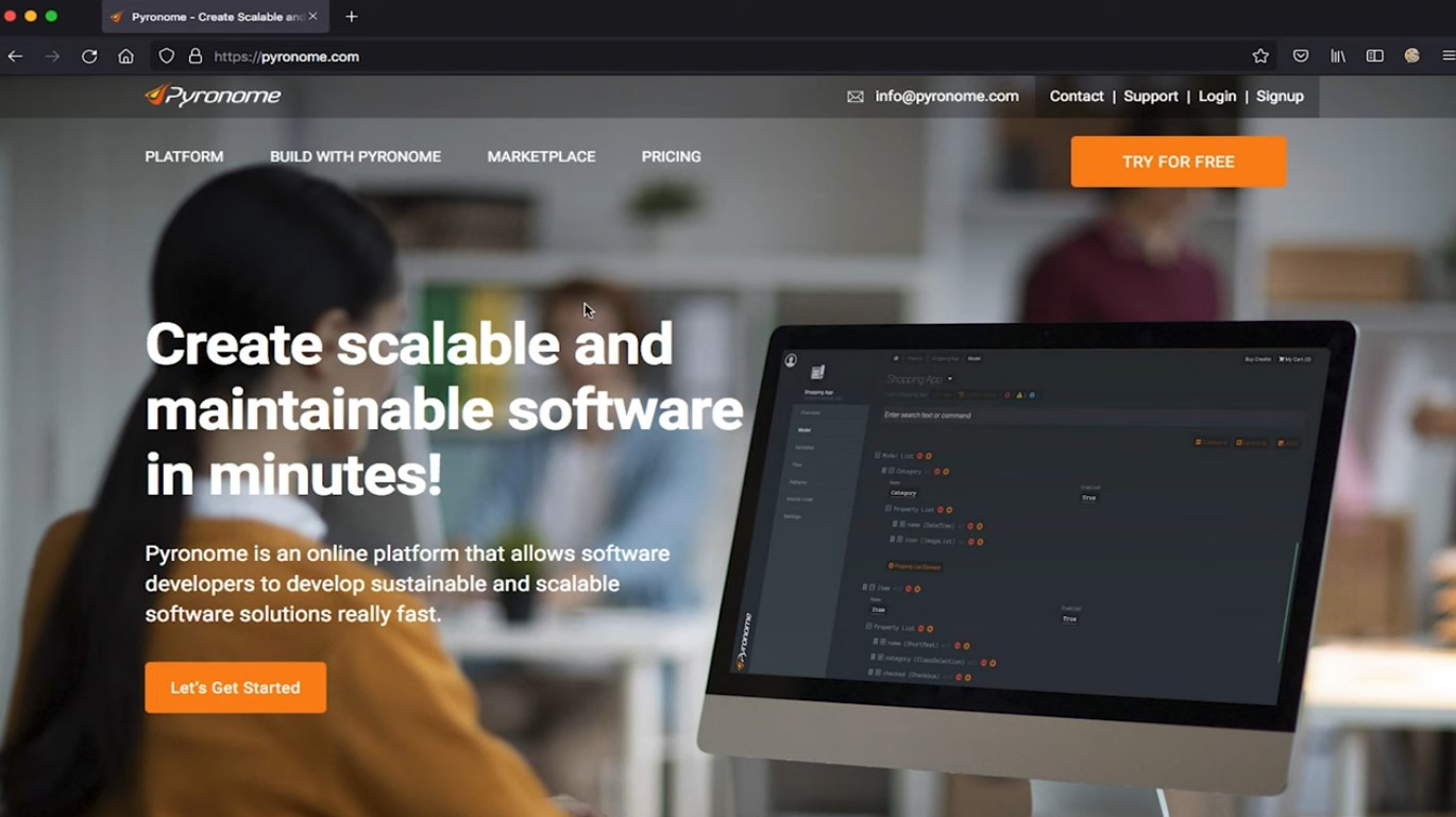 build a full stack web application in 15 minutes with Laravel + Vue.js + AdminLTE using Pyronome. is a web-based development environment,
