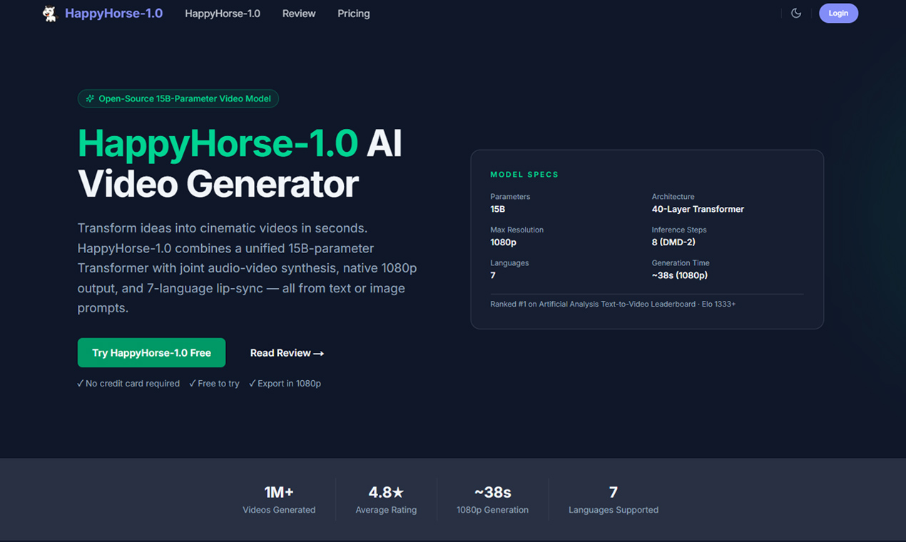 HappyHorse-1.0 Generator