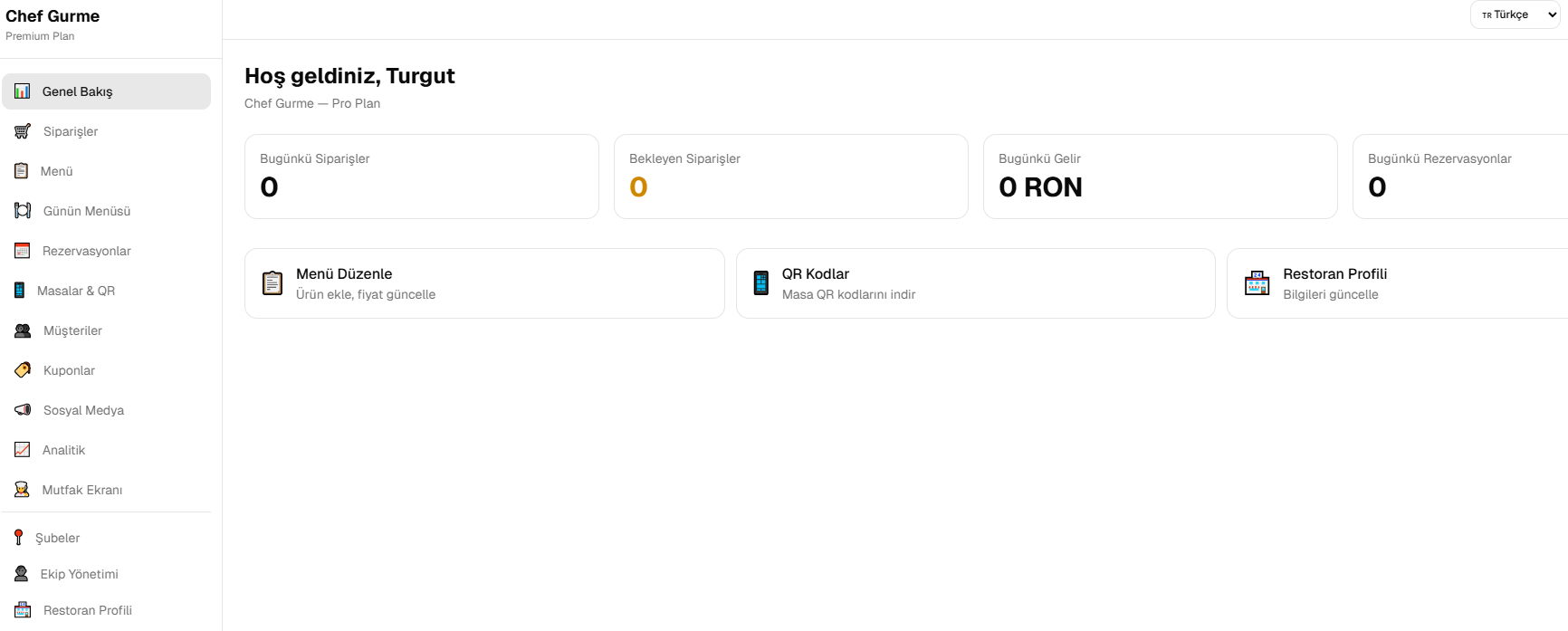 On simple dashboard you can reach easily all what you need.