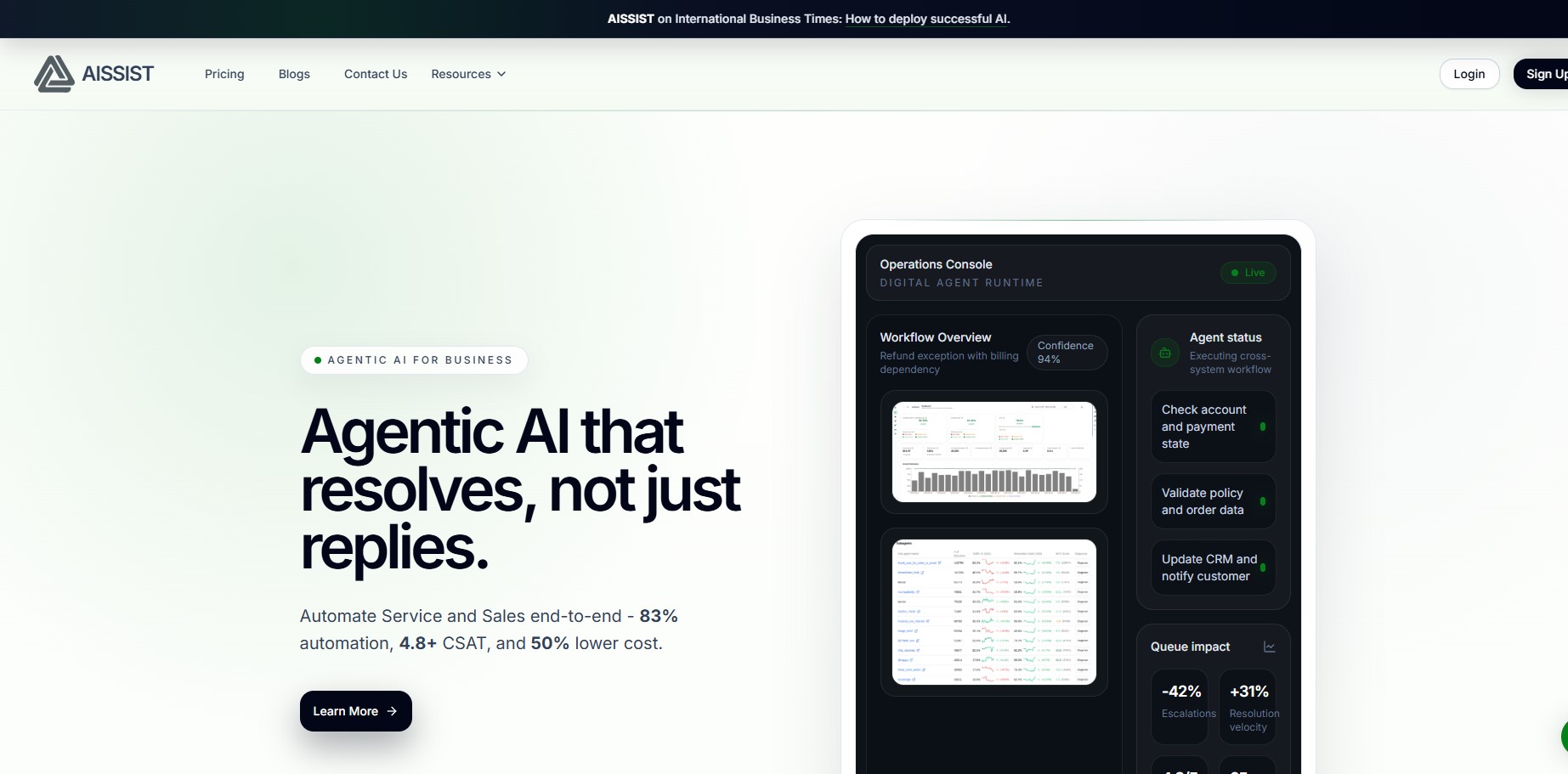 Agentic AI that resolves, not just replies.
Automate Service and Sales end-to-end - 83% automation, 4.8+ CSAT, and 50% lower cost.