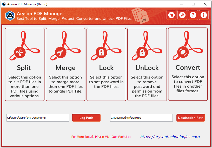Aryson PDF Manager Tool screenshot