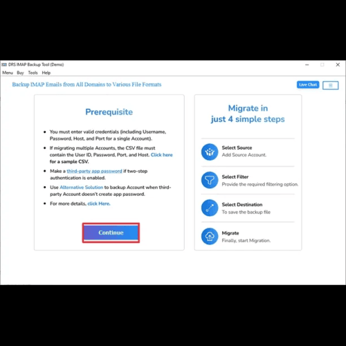 DRS Softech IMAP to Office 365 Migration Tool