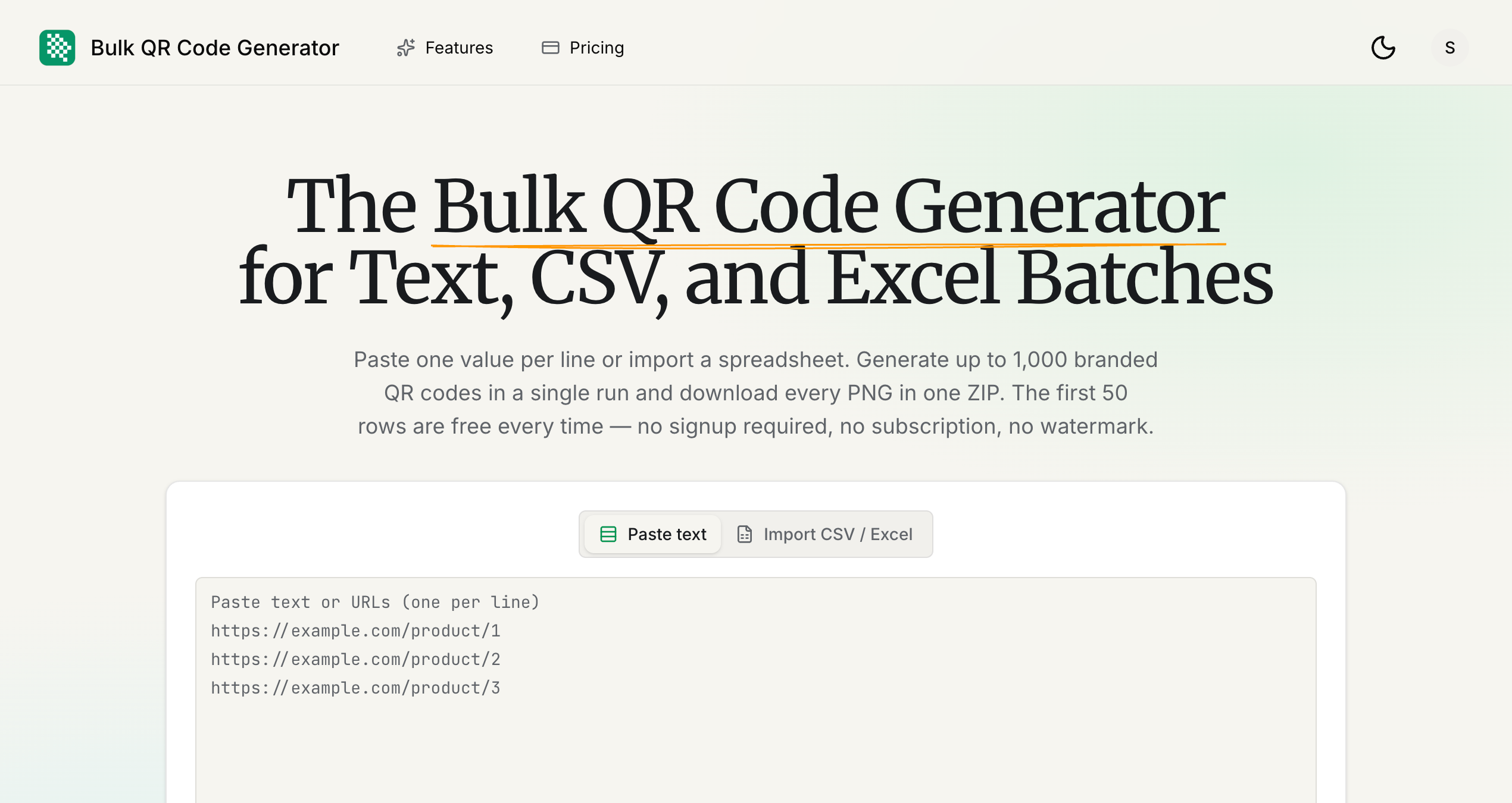 Bulk QR Code Generator