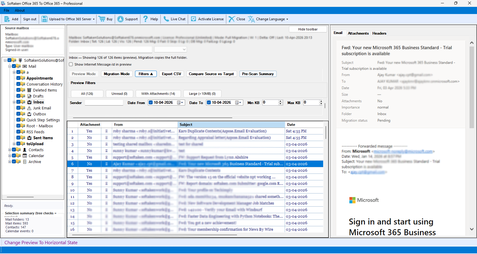 Office 365 to Office 365 Migration Tool