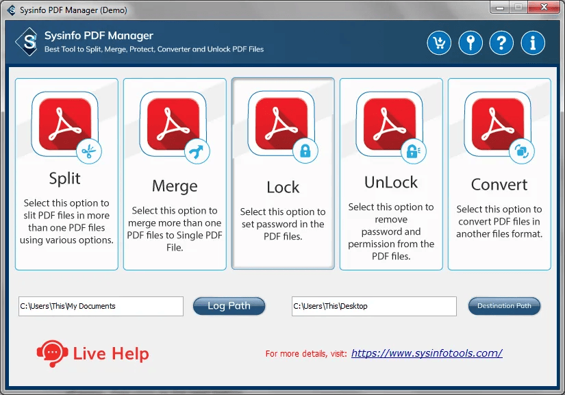 SysInfo PDF Manager Tool screenshot