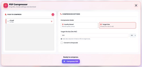 Compress PDF Online
