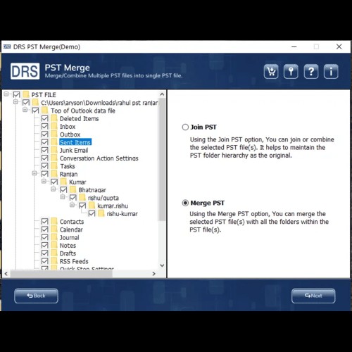 DRS Softech PST Merge Tool