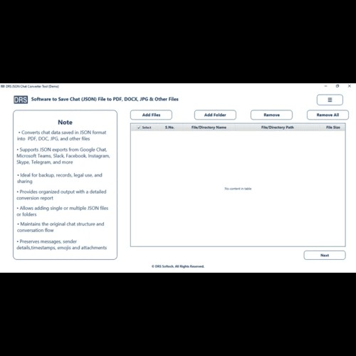 DRS Softech JSON to PDF Converter
