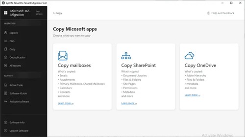 SysInfo Microsoft 365 Tenant to Tenant Migration T screenshot