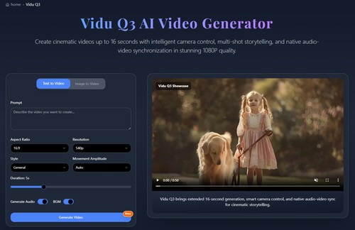 Vidu Q3 screenshot