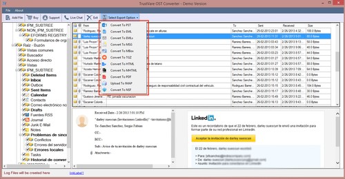 TrustVare OST to EMLX Converter screenshot
