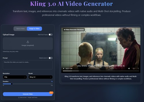 kling 3.0 screenshot
