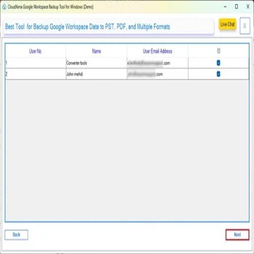 CloudXena Google Workspace Backup Tool screenshot
