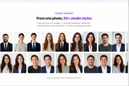 OmniPhoto AI studio styles — LinkedIn, corporate, and professional headshots