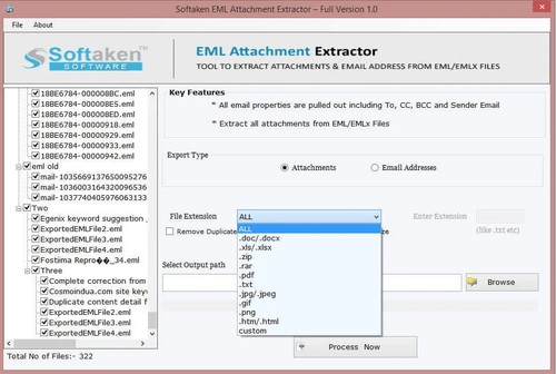 Softaken EML Attachment Extractor screenshot