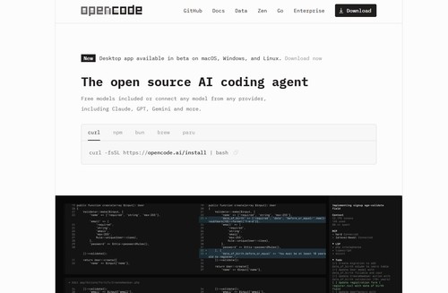 OpenCode screenshot