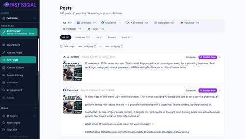 fastsocial ai screenshot