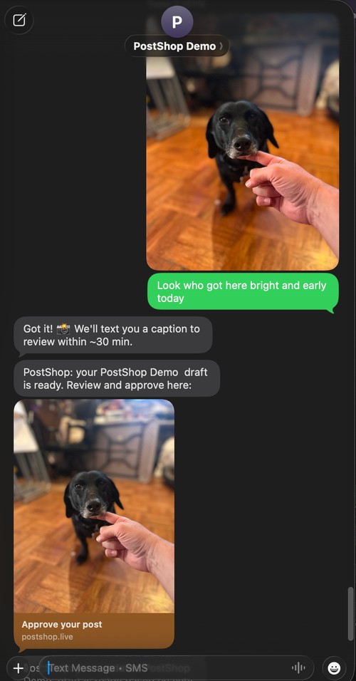 Texting in my social media content