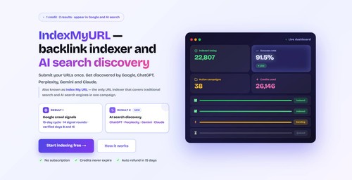 IndexMyURL screenshot
