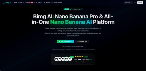 Bimg AI Nano Banana AI Platform screenshot