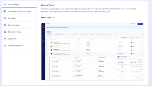 Crypto Accounting and Web3 Treasury - Enable financial workflows such as reconciliation, balance calculation, audit and reporting. Now businesses can 